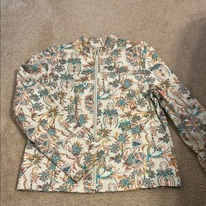 Orvis classic vintage Floral Patterned zipper Jacket